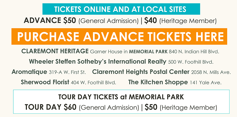 Claremont Heritage Home Tour ticket sites