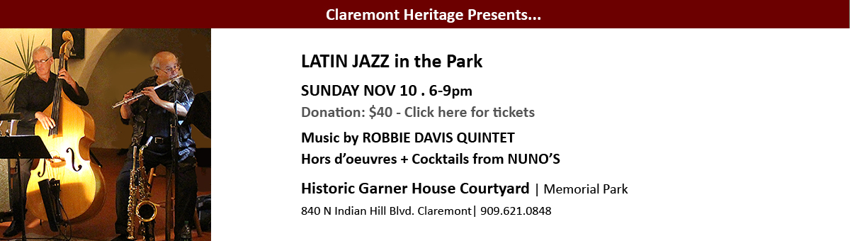 Latin Jazz in the Park Sun Nov 10