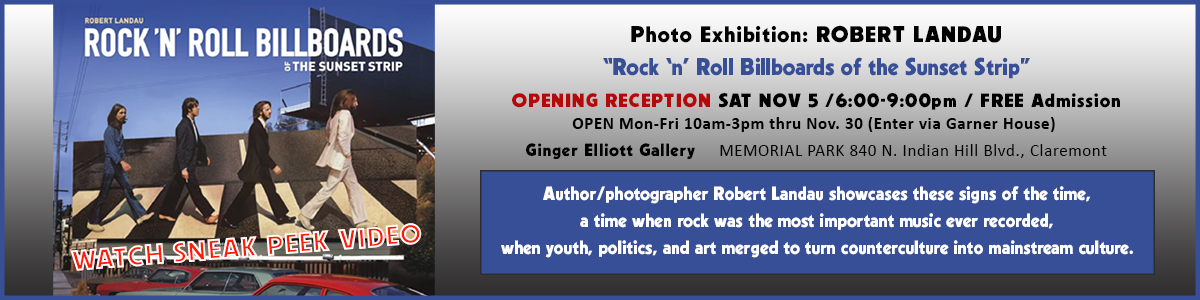 Brief video of Robert Landau Rock n Roll Billboards of the Sunset Strip