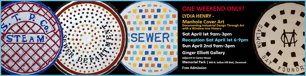 Lydia Henry - Manhole Cover Art exhibition weekend of April1-2 2023