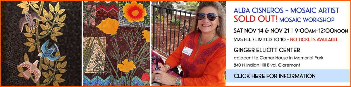 SOLD OUT Alba Cisneros Mosaic Workshop Nov 14 and 21 2026