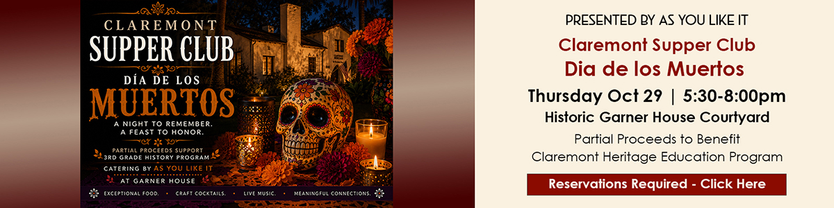 Claremont Supper Club Thurs Oct 29 | Click for reservations