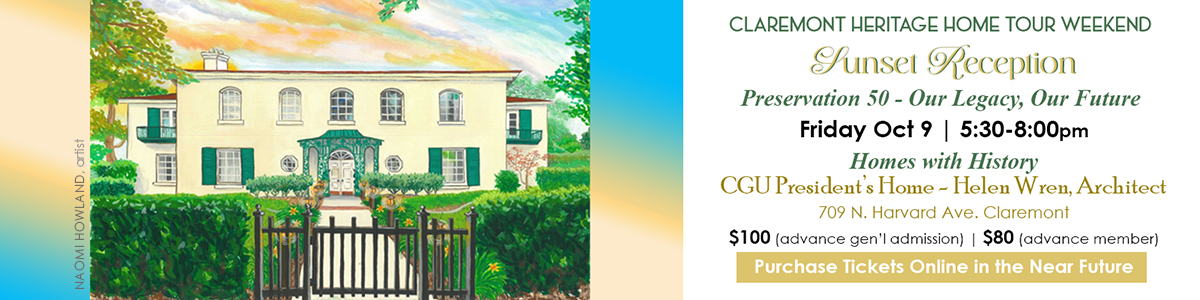 Claremont Heritage Home Tour Sunset Reception