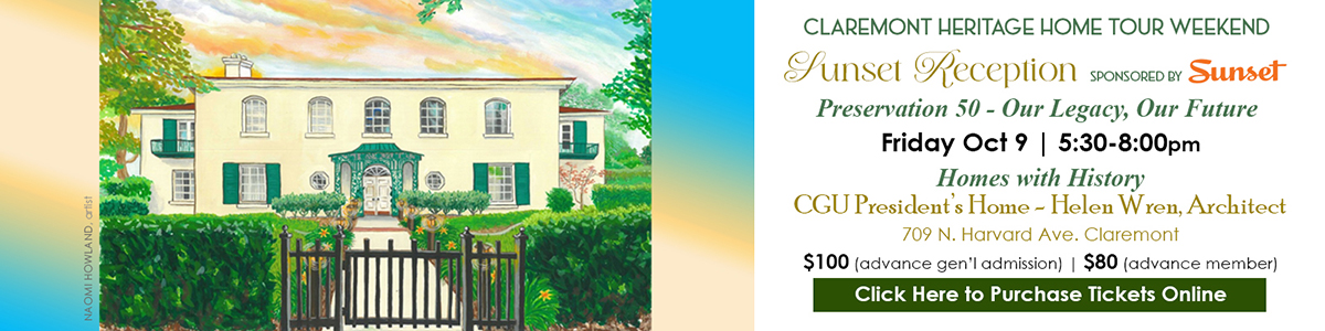 Claremont Heritage Home Tour Sunset Reception