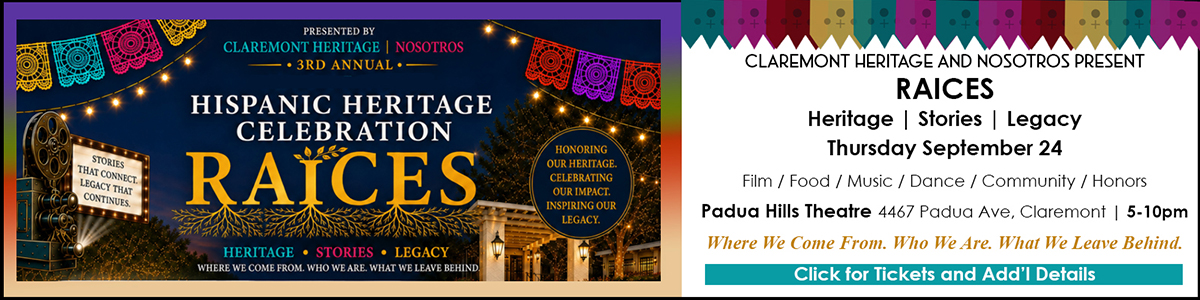 RAICES Thurs Sept 24 at Padua Hills Theatre and Regency Theatres